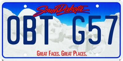 SD license plate 0BTG57