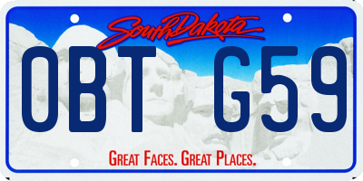 SD license plate 0BTG59