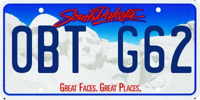 SD license plate 0BTG62