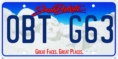 SD license plate 0BTG63