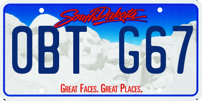 SD license plate 0BTG67