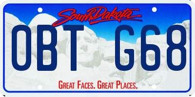 SD license plate 0BTG68