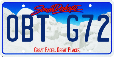 SD license plate 0BTG72