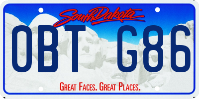SD license plate 0BTG86