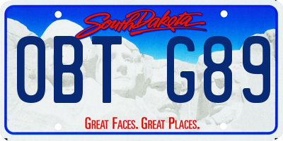 SD license plate 0BTG89