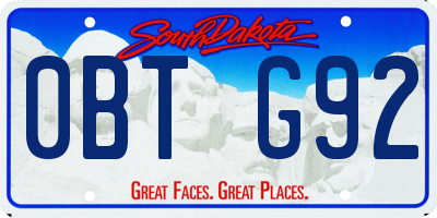 SD license plate 0BTG92