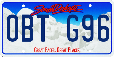 SD license plate 0BTG96
