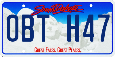SD license plate 0BTH47