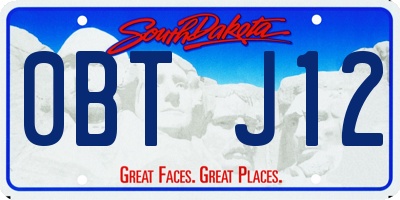 SD license plate 0BTJ12