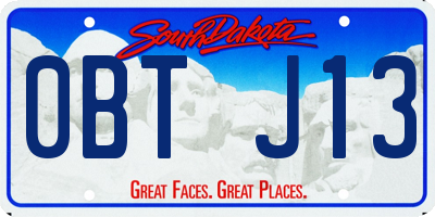 SD license plate 0BTJ13