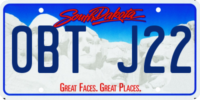 SD license plate 0BTJ22