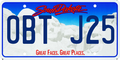 SD license plate 0BTJ25
