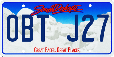 SD license plate 0BTJ27