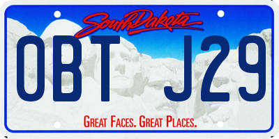 SD license plate 0BTJ29