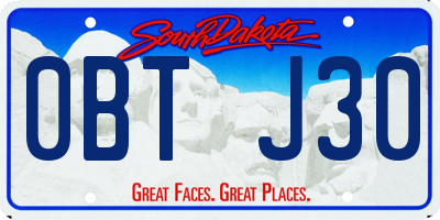 SD license plate 0BTJ30