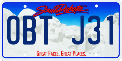 SD license plate 0BTJ31