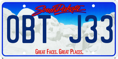 SD license plate 0BTJ33