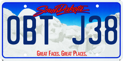 SD license plate 0BTJ38