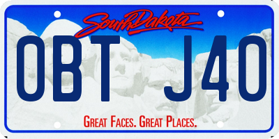 SD license plate 0BTJ40