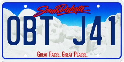 SD license plate 0BTJ41