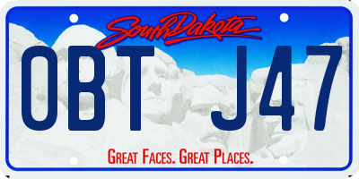SD license plate 0BTJ47