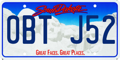 SD license plate 0BTJ52