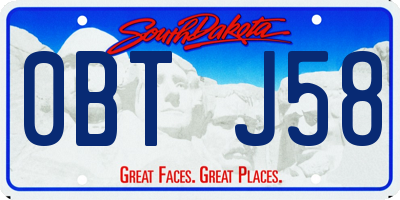 SD license plate 0BTJ58