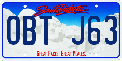 SD license plate 0BTJ63