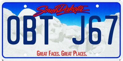 SD license plate 0BTJ67