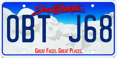 SD license plate 0BTJ68
