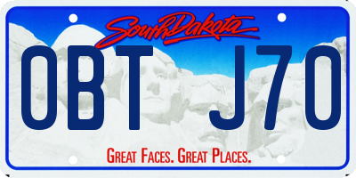 SD license plate 0BTJ70