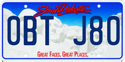 SD license plate 0BTJ80