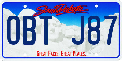 SD license plate 0BTJ87