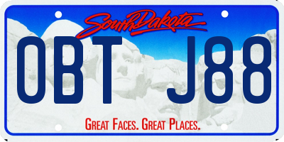 SD license plate 0BTJ88