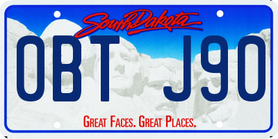 SD license plate 0BTJ90