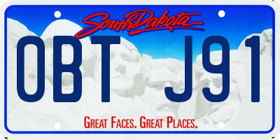 SD license plate 0BTJ91