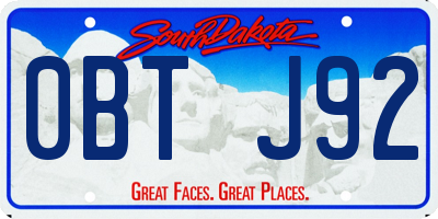 SD license plate 0BTJ92