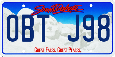 SD license plate 0BTJ98