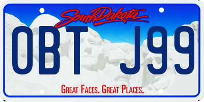 SD license plate 0BTJ99
