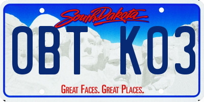 SD license plate 0BTK03