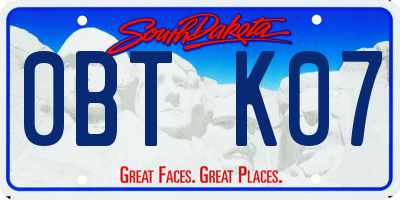 SD license plate 0BTK07