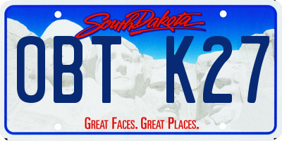 SD license plate 0BTK27