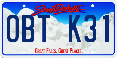 SD license plate 0BTK31