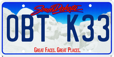SD license plate 0BTK33