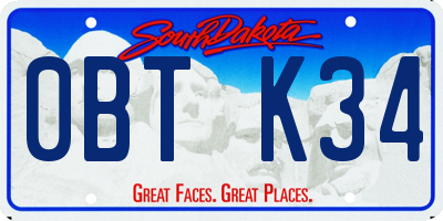 SD license plate 0BTK34