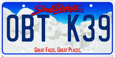 SD license plate 0BTK39