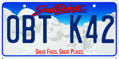 SD license plate 0BTK42