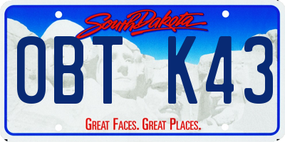 SD license plate 0BTK43