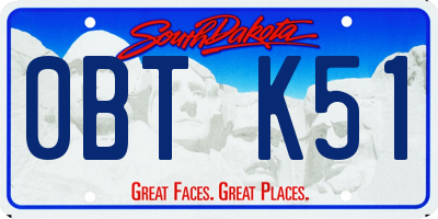 SD license plate 0BTK51