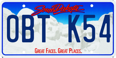 SD license plate 0BTK54